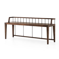 Howard Bench in Pecan three-quarter studio view - Whats New Furniture Portland OR