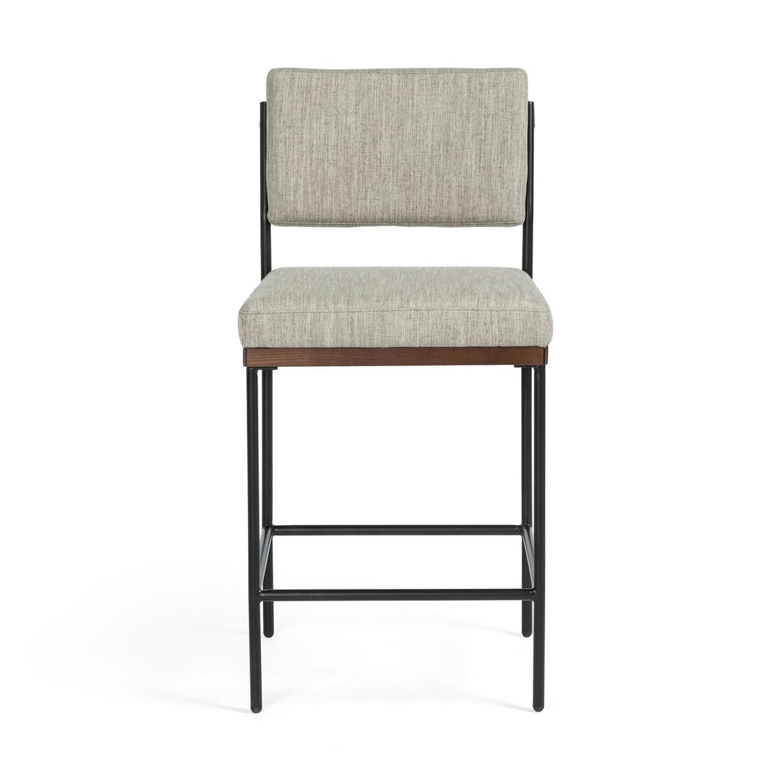 Benton Bar &amp; Counter Stool in Savile Flannel front studio view - Whats New Furniture Portland OR