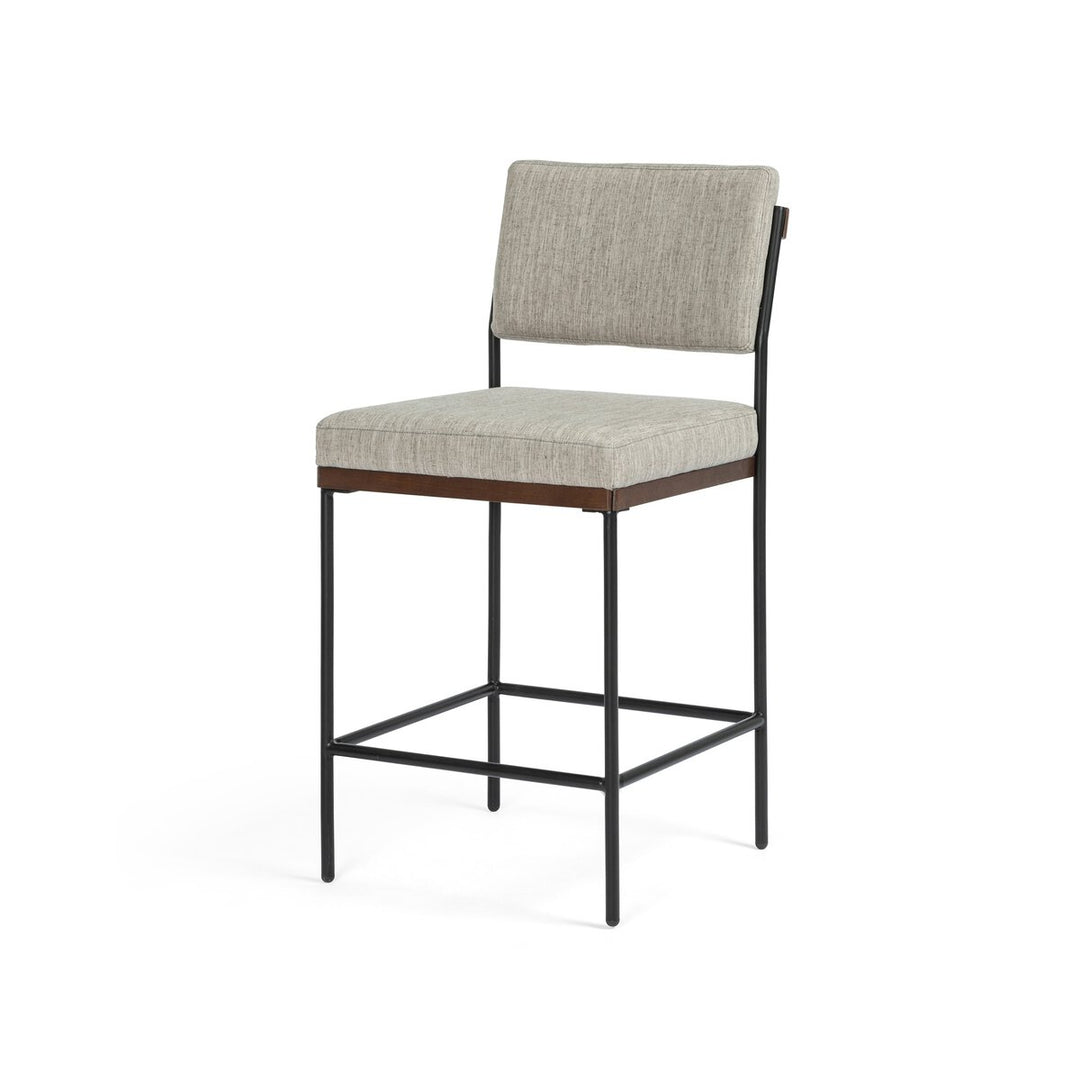 Benton Bar &amp; Counter Stool in Savile Flannel three-quarter studio view - Whats New Furniture Portland OR