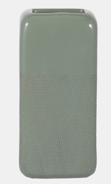 12" Squared Grooved Vase detail view - What&
