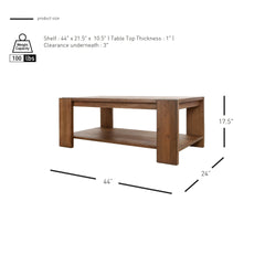 Morton Rectangular Coffee Table in Rustic Walnut