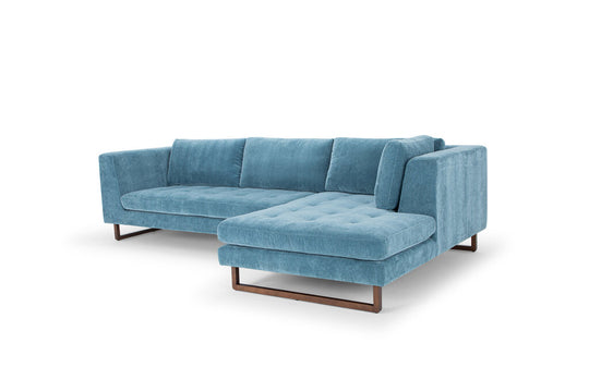 Sectional in Moss Navy (RHF)