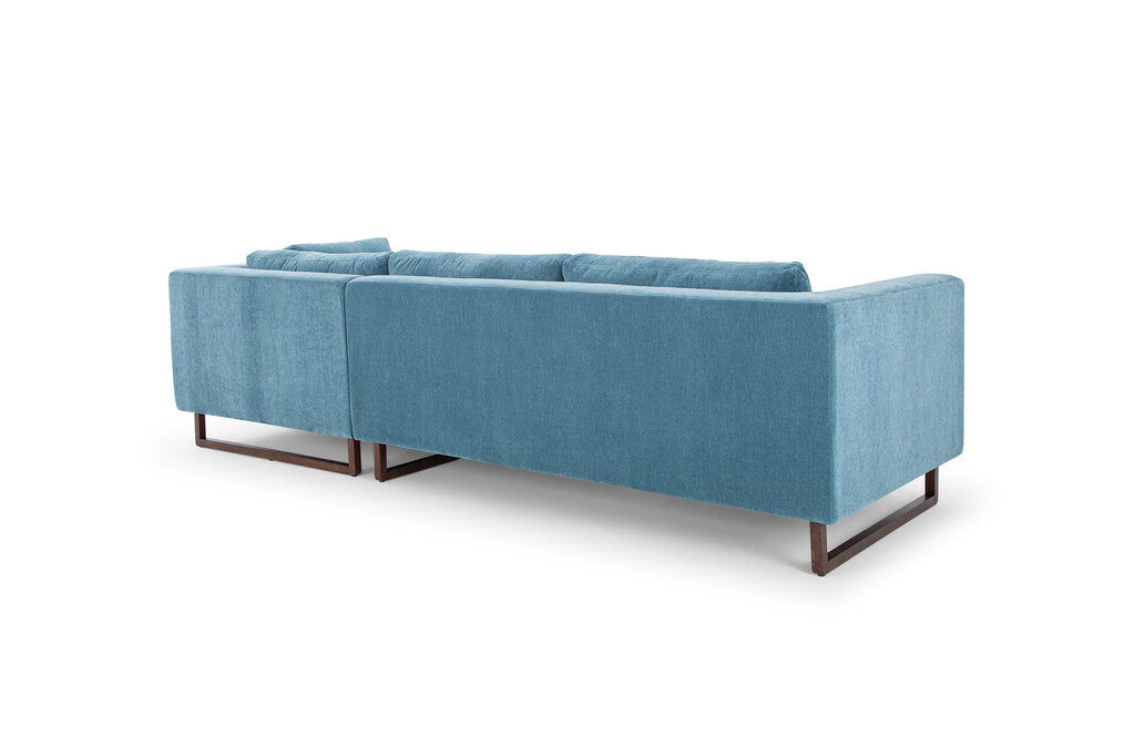 Sectional in Moss Navy (RHF)