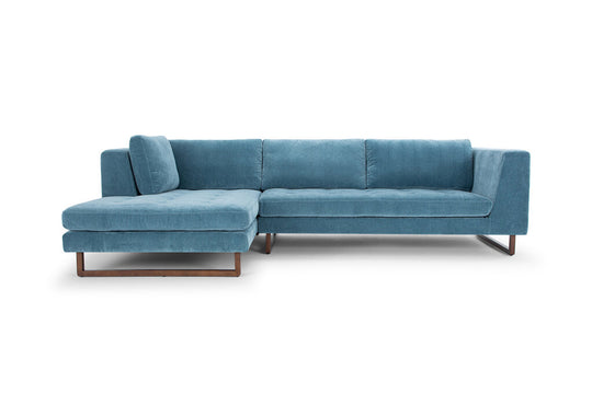 Sectional in Moss Navy (LHF)