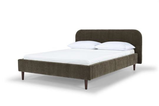 Queen Bed in Moss Olive Green