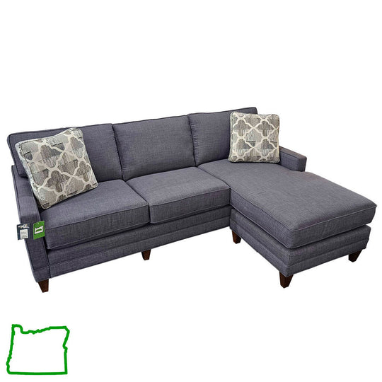 Extended Sofa w/ Floating Chaise in Charcoal