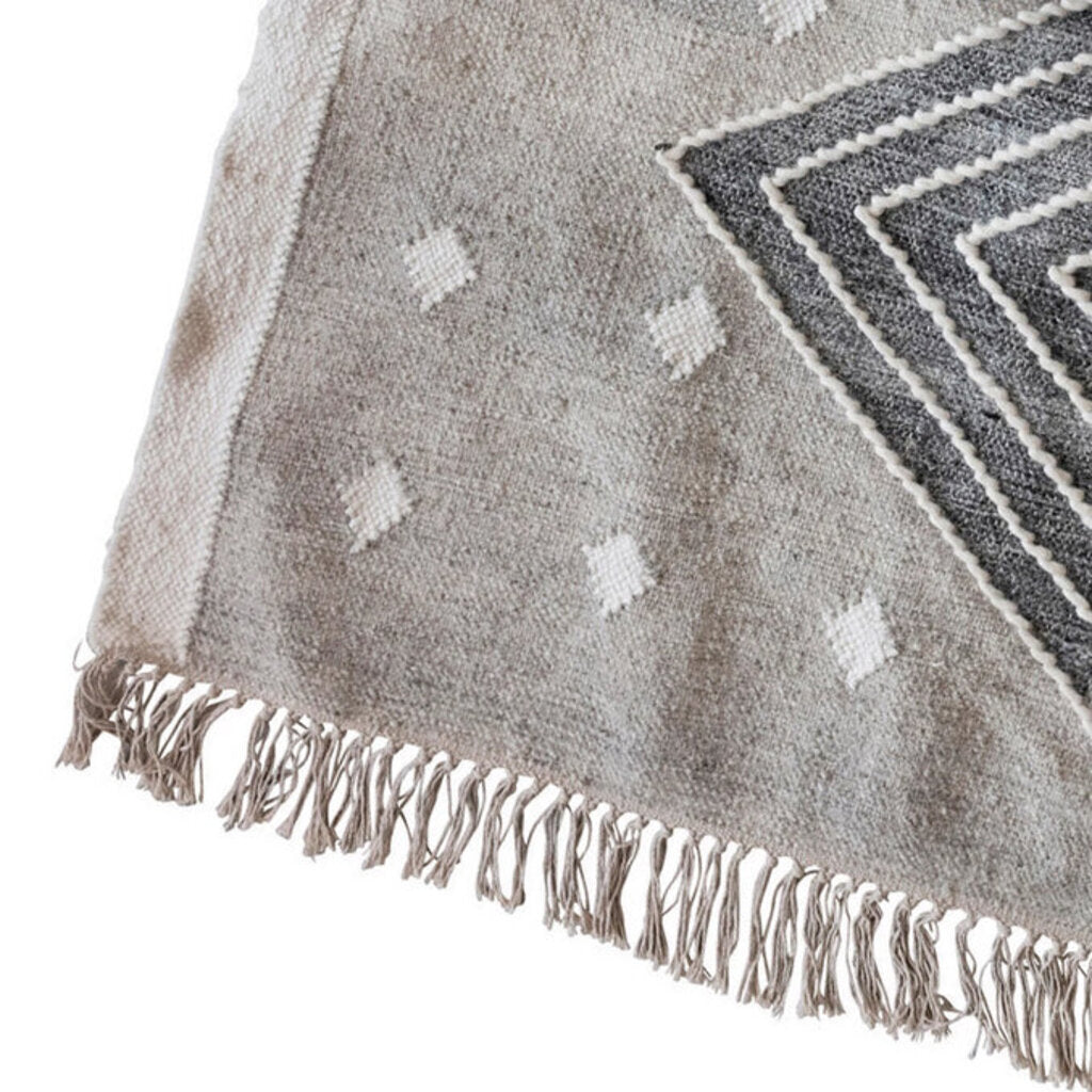 Obsidian Kilim Rug w/ Fringe