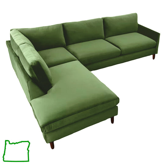 Open Chaise Sectional in Moss (LHF)