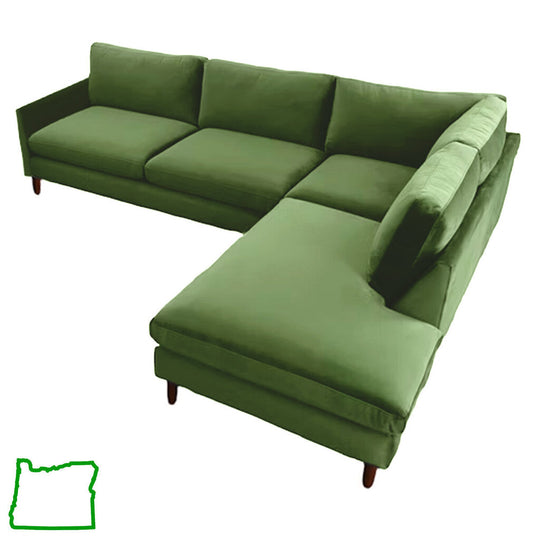 Open Chaise Sectional in Moss (RHF)