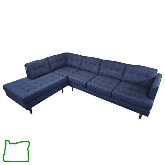 MCM-Inspired Sectional in Indigo (LHF)