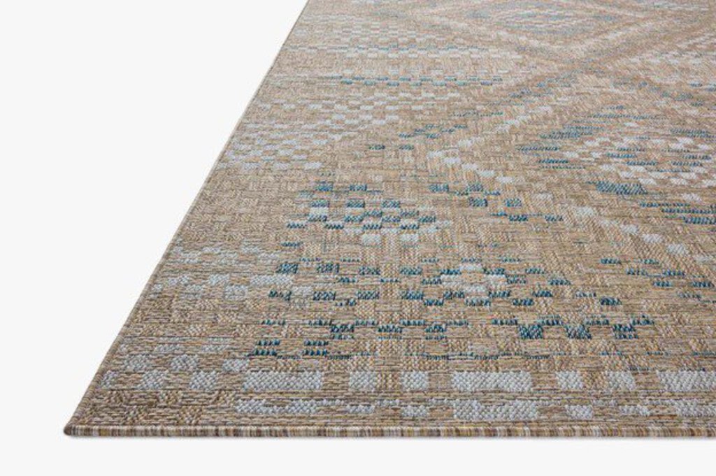 Topanga Rug in Natural/Aqua