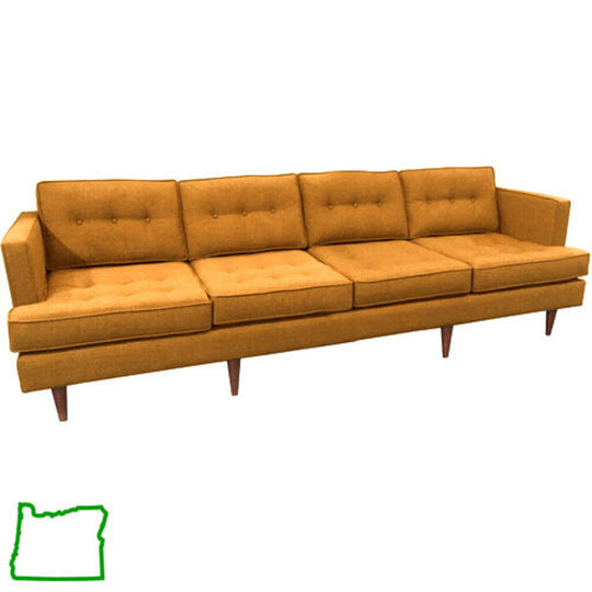 MCM Inspired Ext. Sofa in Orangeade