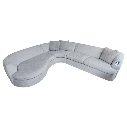 3pc. Curved Sectional in Platinum