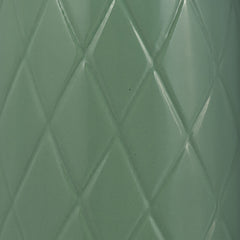 Plaid Textured Vase, dark sage ceramic bottle with embossed diamond lattice detail view 4 - Whats New Furniture Portland OR