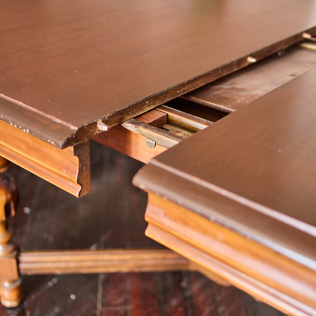 1940's Dining Table Set with 6 Newly Upholstered Chairs