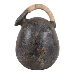 Terracotta Rustic Jug with Woven Handle angled view - vase by Sagebrook Home - Whats New Furniture Portland OR