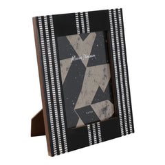 Ridged Stripes Photo Frame 5x7 angled view - picture frame by Sagebrook Home - Whats New Furniture Portland OR