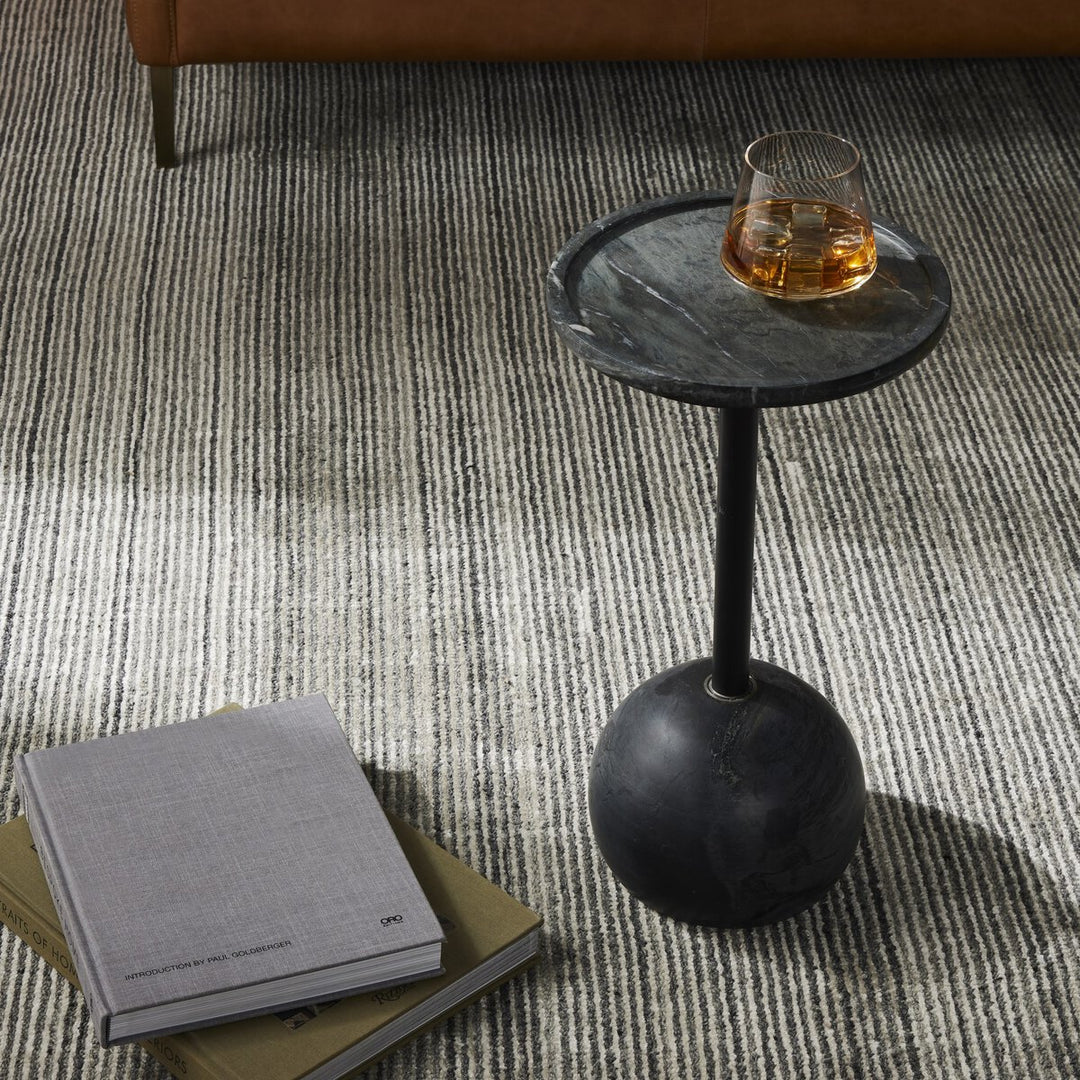 Viola Accent Table in Black Marble back view - Whats New Furniture Portland OR