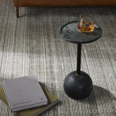 Viola Accent Table in Black Marble back view - Whats New Furniture Portland OR