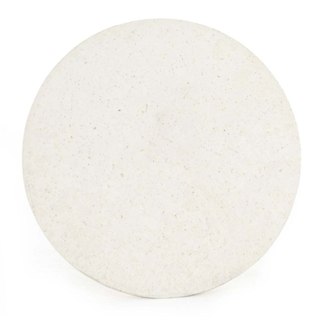 Koda Outdoor End Table in Textured White second detail view - Whats New Furniture Portland OR