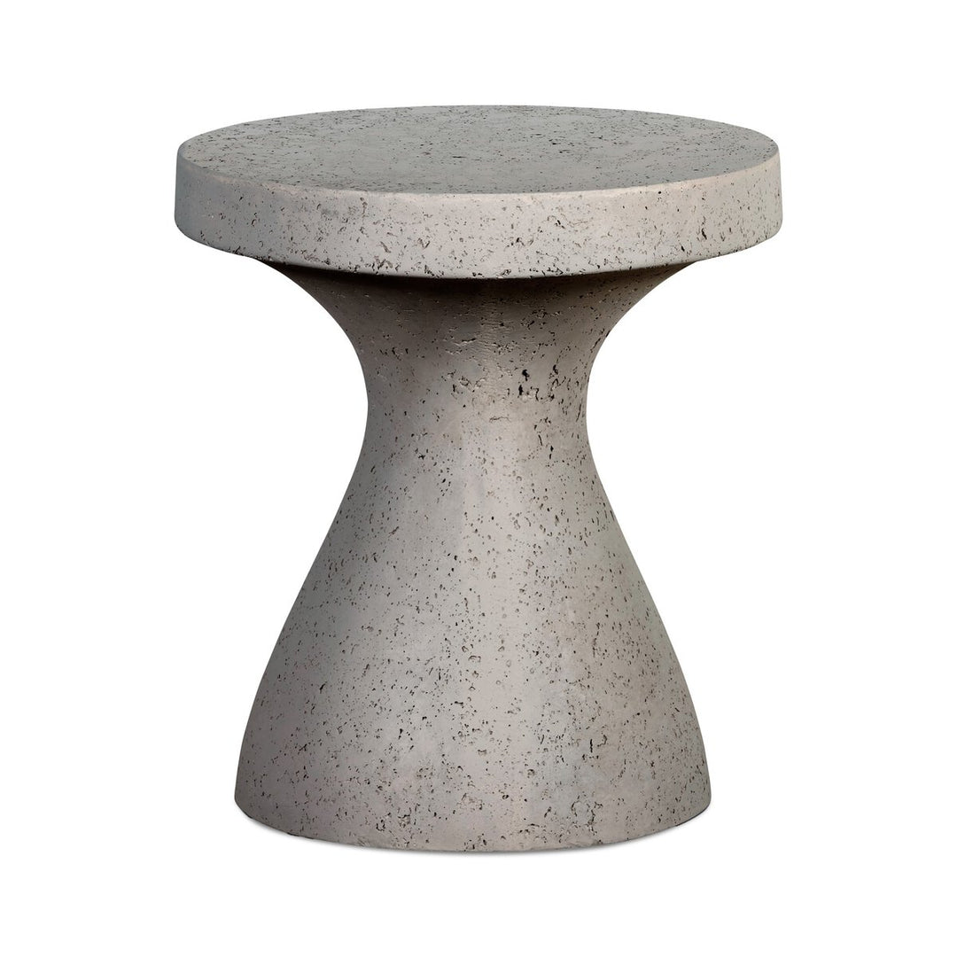 Koda Outdoor End Table in Textured Grey front studio view - Whats New Furniture Portland OR