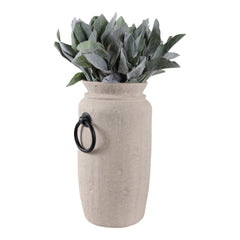Ecomix Vase with Metal Handles planted view - vase by Sagebrook Home - Whats New Furniture Portland OR