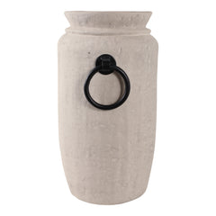 Ecomix Vase with Metal Handles handle detail view - vase by Sagebrook Home - Whats New Furniture Portland OR