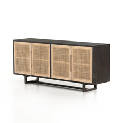 Clarita Sideboard in Black Mango three-quarter view - Whats New Furniture Portland OR