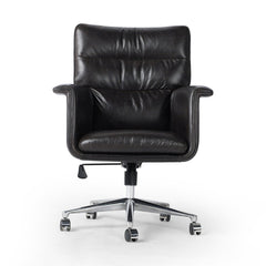 Humphrey Desk Chair in Sonoma Black front studio view - Whats New Furniture Portland OR