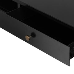 Soto Desk black iron frame detail view - Whats New Furniture Portland OR