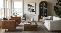 Pickford Coffee Table in Dusted Oak Veneer detail view - Whats New Furniture Portland OR