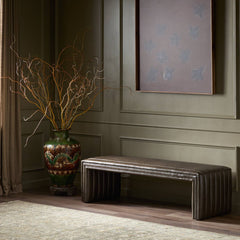 Augustine Bench in Deacon Wolf back view - Whats New Furniture Portland OR