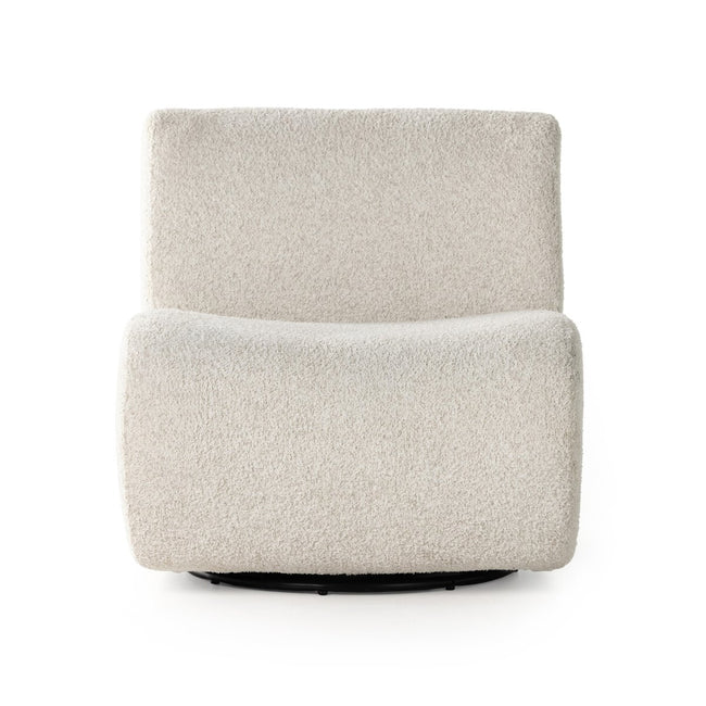 Siedell Swivel Chair in Sheldon Ivory front studio view - Whats New Furniture Portland OR