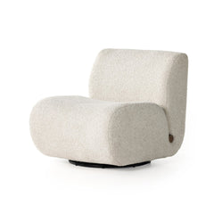 Siedell Swivel Chair in Sheldon Ivory three-quarter view - Whats New Furniture Portland OR