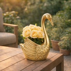 Swan Planter styled view - planter by Sagebrook Home - Whats New Furniture Portland OR