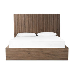 Leo Bed in Rustic Grey front studio view - Whats New Furniture Portland OR