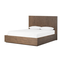 Leo Bed in Rustic Grey three-quarter view - Whats New Furniture Portland OR