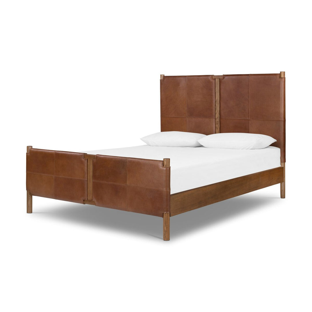 Salado Bed in Heirloom Sienna three-quarter studio view - Whats New Furniture Portland OR