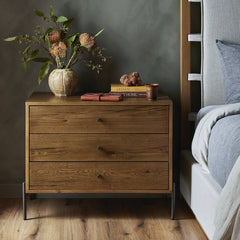 Eaton Large Nightstand in Amber Oak Resin back view - Whats New Furniture Portland OR