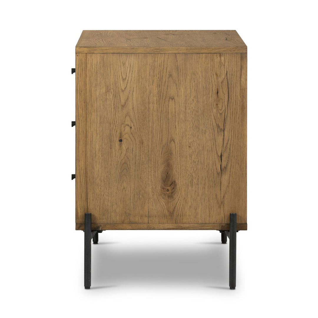 Eaton Large Nightstand in Amber Oak Resin side view - Whats New Furniture Portland OR