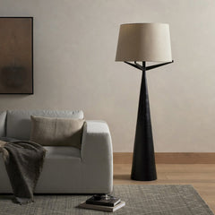 Ziggy Floor Lamp in Hammered Black Aluminum back studio view - Whats New Furniture Portland OR