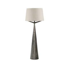 Ziggy Floor Lamp in Hammered Smoked Nickel front studio view - Whats New Furniture Portland OR