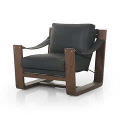 Cesar Chair in Carson Black three-quarter studio view - Whats New Furniture Portland OR