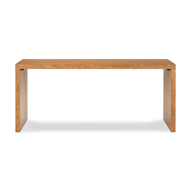 Posada Desk in Amber Oak Veneer front studio view - Whats New Furniture Portland OR