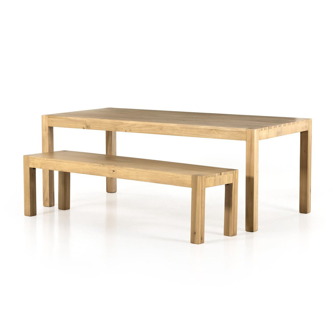 Isador Dining Table in Dry Wash Poplar leg detail detail view - Whats New Furniture Portland OR