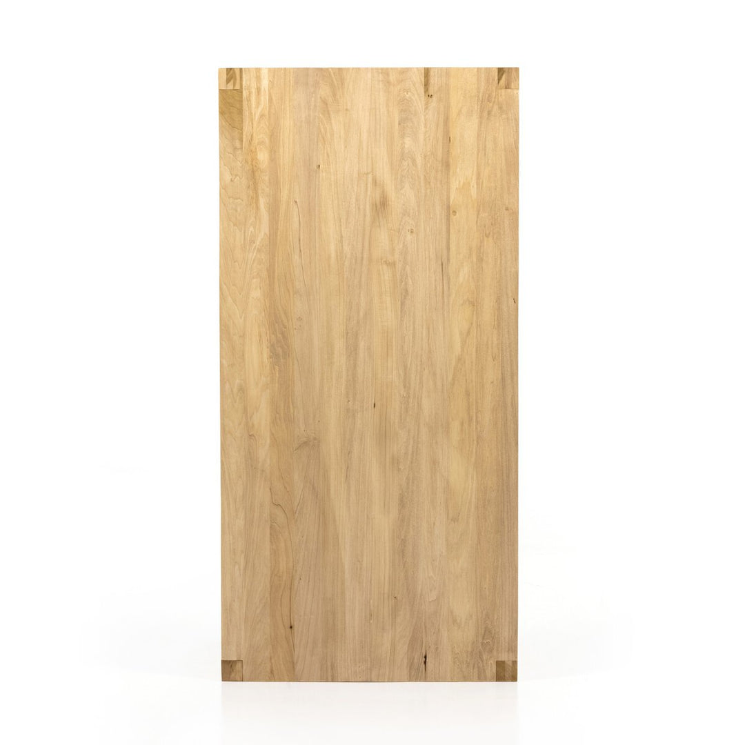 Isador Dining Table in Dry Wash Poplar corner joinery detail view - Whats New Furniture Portland OR
