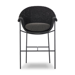 Suerte Outdoor Bar + Counter Stool in Arashi Ink front studio view - Whats New Furniture Portland OR