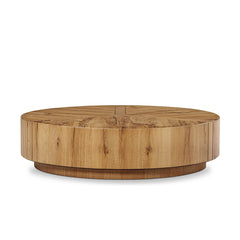Renan Coffee Table in Natural Reclaimed French Oak three-quarter studio view - Whats New Furniture Portland OR