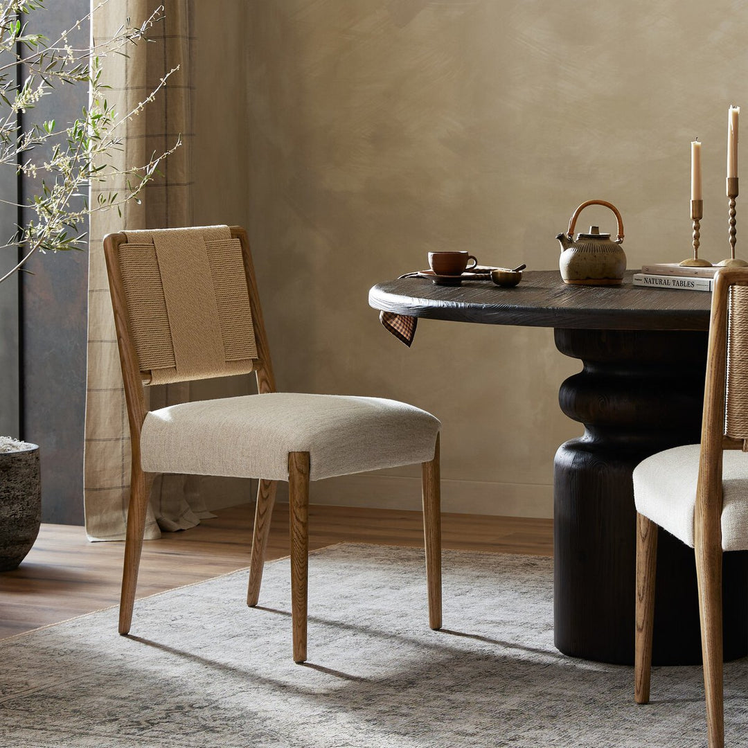 Rothler Dining Chair in Alcala Wheat back view - Whats New Furniture Portland OR