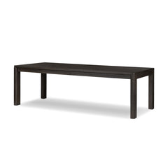 Noeline Extension Dining Table in Smoked Black Resawn Oak three-quarter view - Whats New Furniture Portland OR